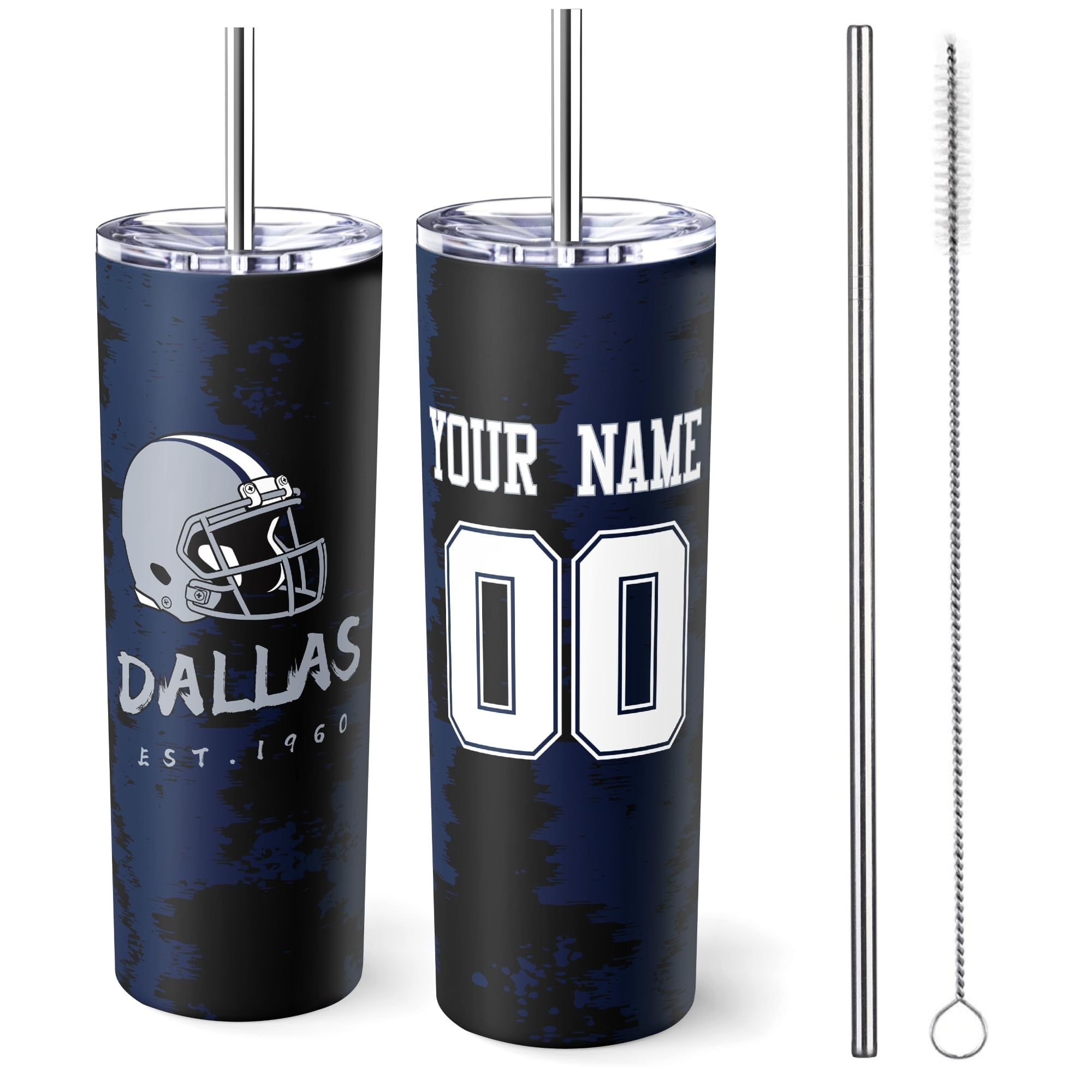 ANTKING Dallas Tumbler 20oz Travel Mug Custom Name Number Gift