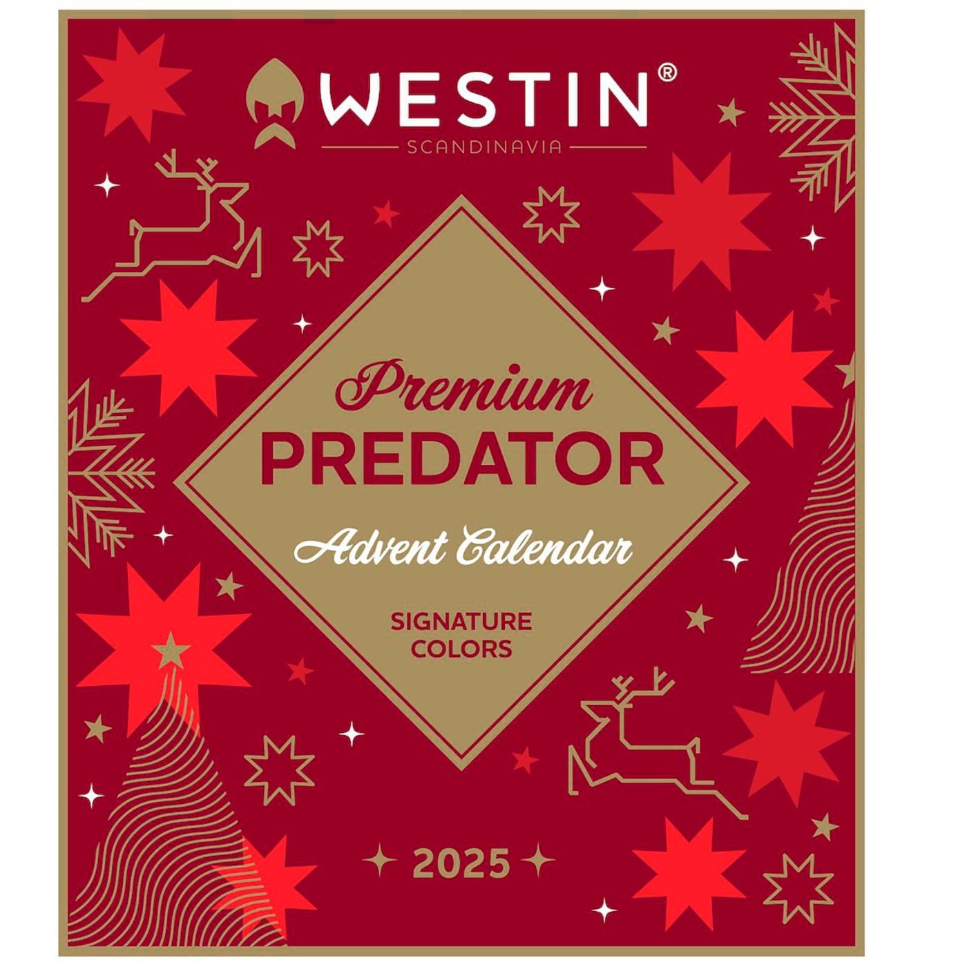 Westin 2025 Premium Predator Advent Calender 52x44x4,6cm - Adventskalender, Angelkalender, Weihnachtskalender