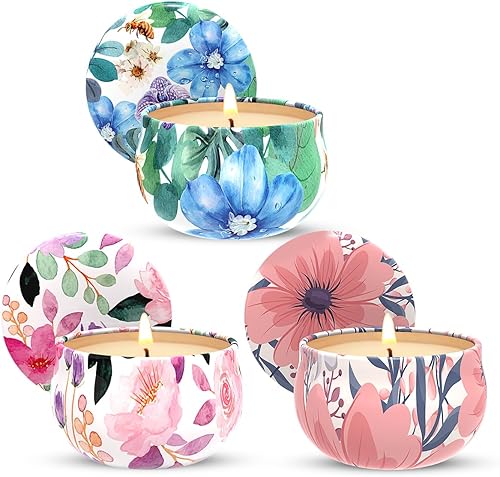 Velas perfumadas de regalo de Navidad para mujeres en el hogar, pequeñas velas de aromaterapia de cera de soja natural de 2.5 onzas, Gardenia,