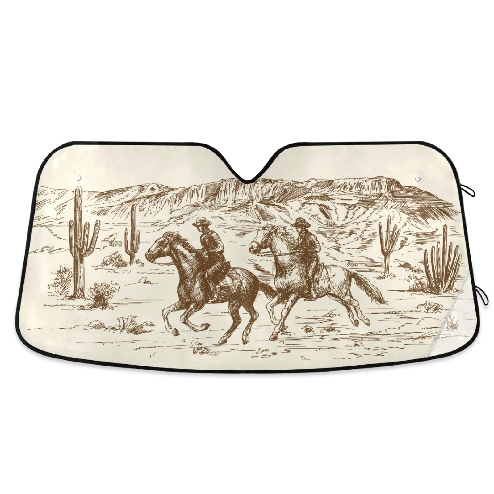 Western Cowboy Print Pattern Car Sun Shade