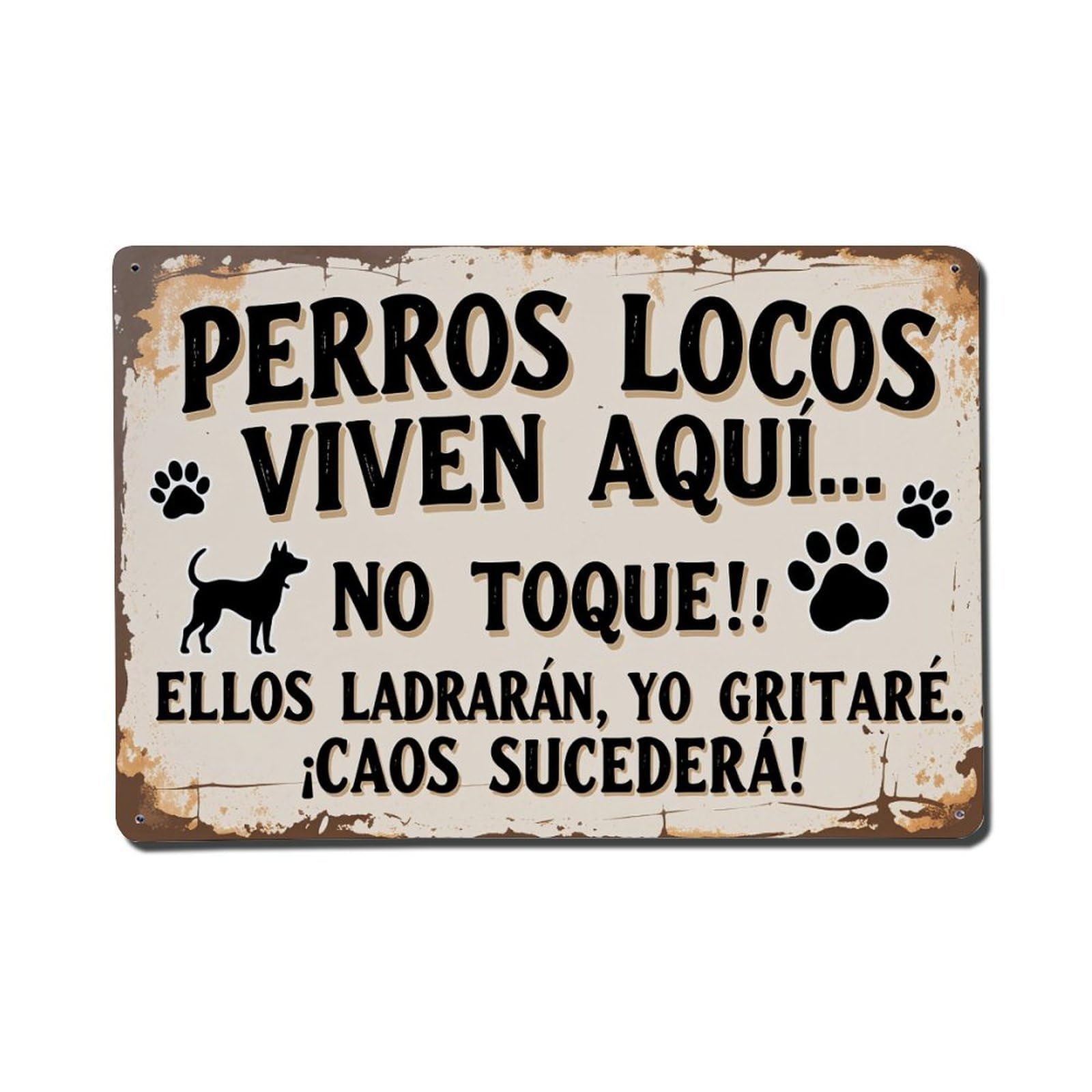Enderetf Vintage Crazy Dogs Live Here Do Not Touch Tin Sign Metal Poster, Home Bar Garage Man Cave Cafe Indoor & Outdoor Wall Decoration 8X12inches