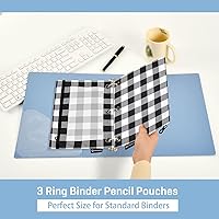 Vista 60 de Binder Pouch Purple Gold Shine Marble File Folder Sturdy Pencil Pouch for 3 Ring Binder Clear Window Office Desk Supplies Case Memento Holder with