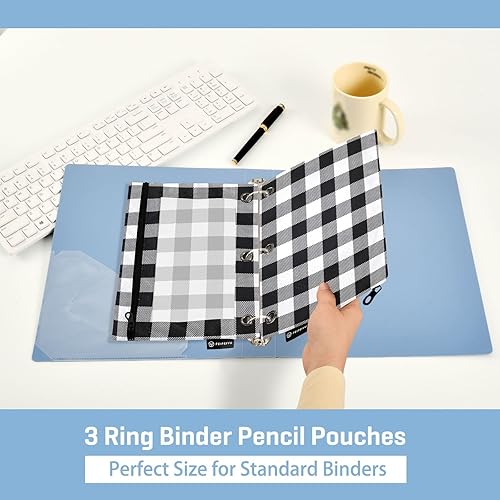 Miniatura 60 de Binder Pouch Purple Gold Shine Marble File Folder Sturdy Pencil Pouch for 3 Ring Binder Clear Window Office Desk Supplies Case Memento Holder with
