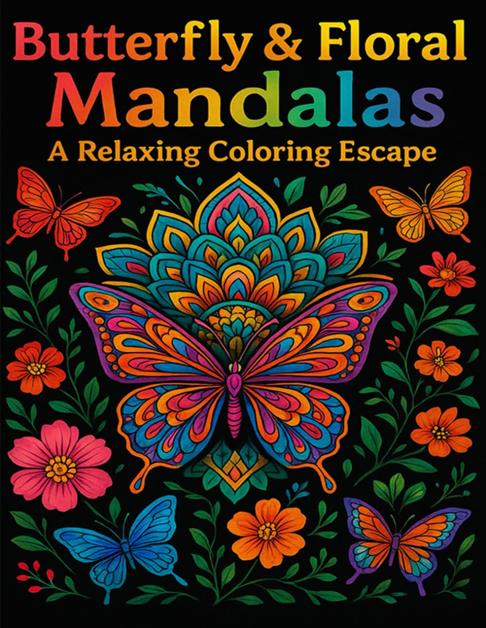 Butterfly & Floral Mandalas: A Relaxing Coloring Escape