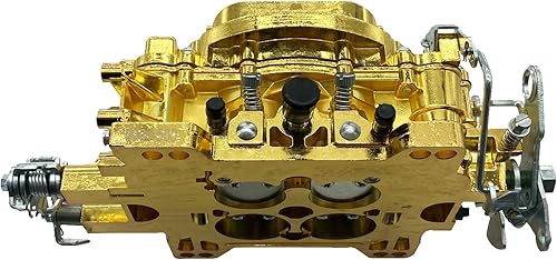 Miniatura 5 de 9905 Reemplazo de carburador de 4 barriles para brida cuadrada de carburador de estrangulador manual de 600 CFM (dorado)