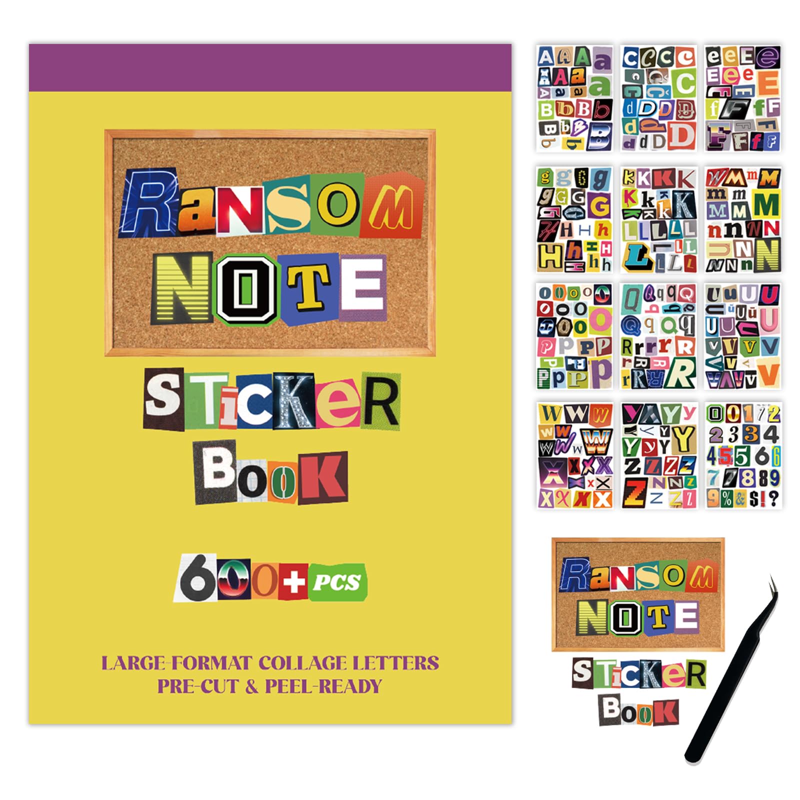 1500 Alphabet Letter Stickers - Vintage Scrapbook Supplies -10