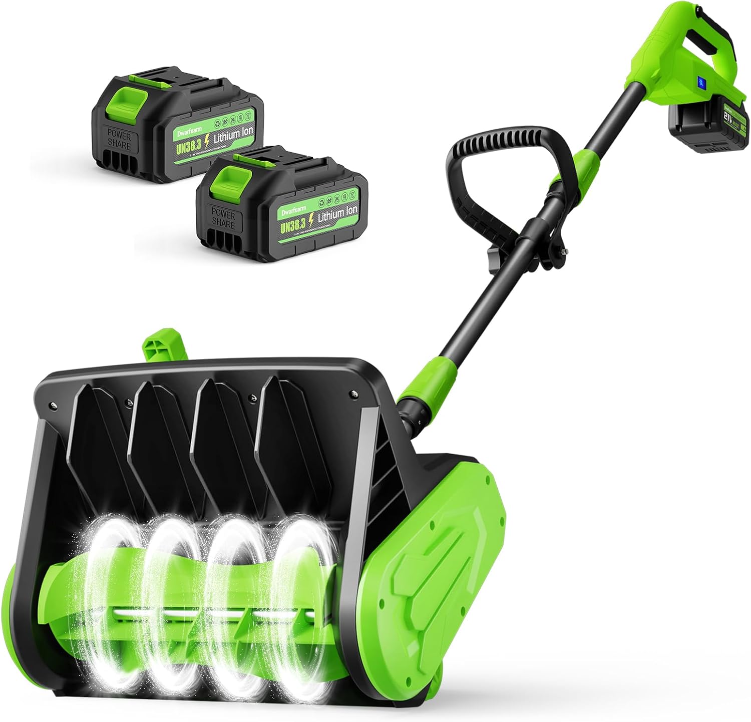 21V Cordless Electric Snow Shovel with 2×4.0Ah Batteries, LED Battery Display, 13.5" Clearing Width & 26FT Throw Distance, Lightweight Battery Snow Shovel for Driveways, Steps, Patios & Sidewalks