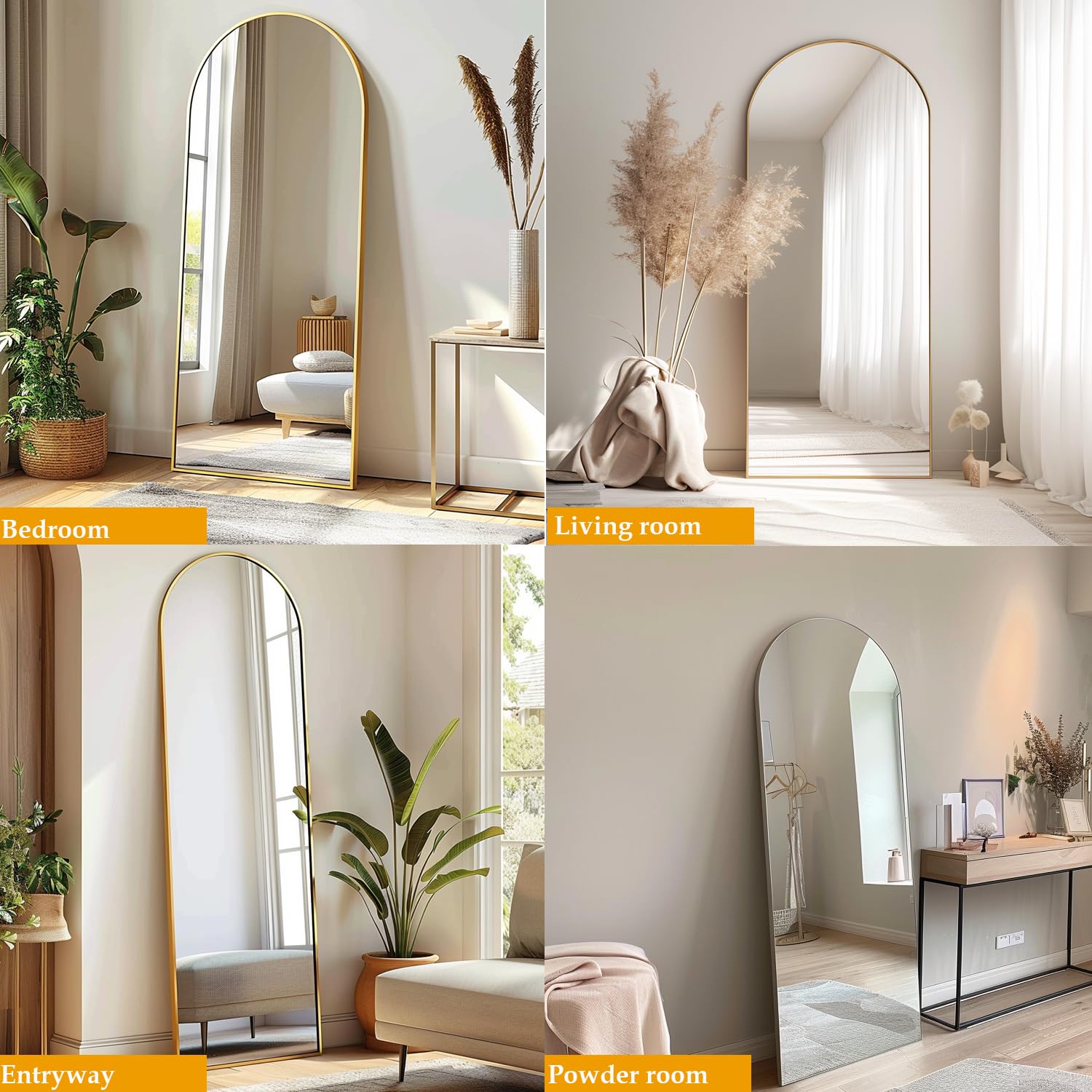 Specchio A Figura Intera 162,6x53,3 Cm – Cornice Sottile In Lega Di Alluminio – Da Terra O Da Parete – Camera Da Letto - 3