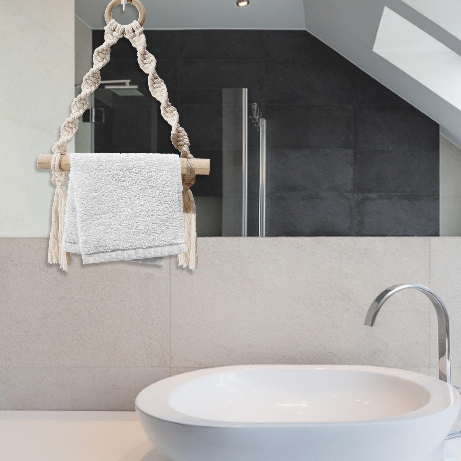 Toilettenpapierhalter Aus Baumwolle – Boho-Stil, Freistehend, Für 3 Mega-Rollen, Mit Klappdeckel