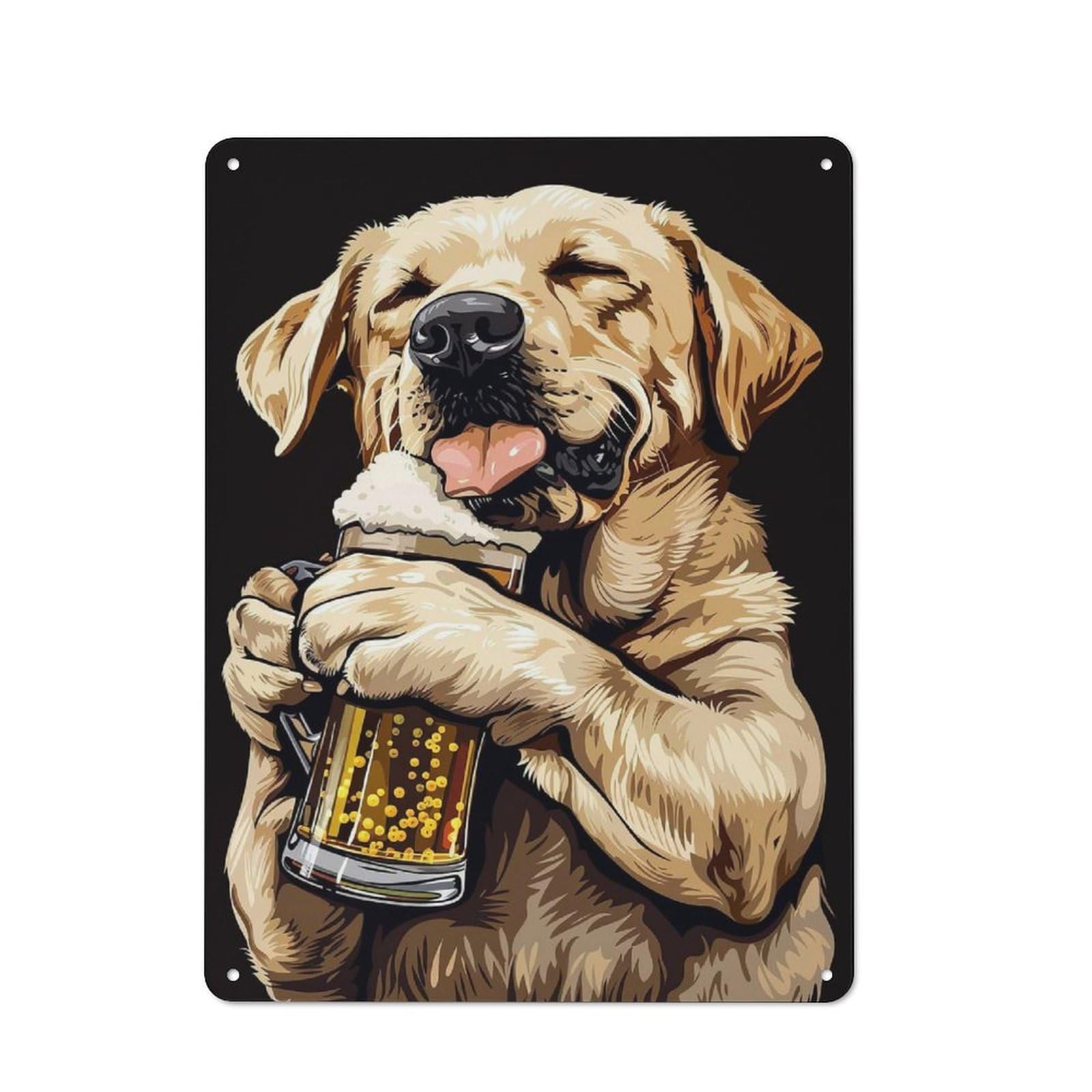 Labrador Beer Vintage Metal Sign 40x30cm for Hobby Room Or Studio, Housewarming Present for People Styling Hobby Room And Studio