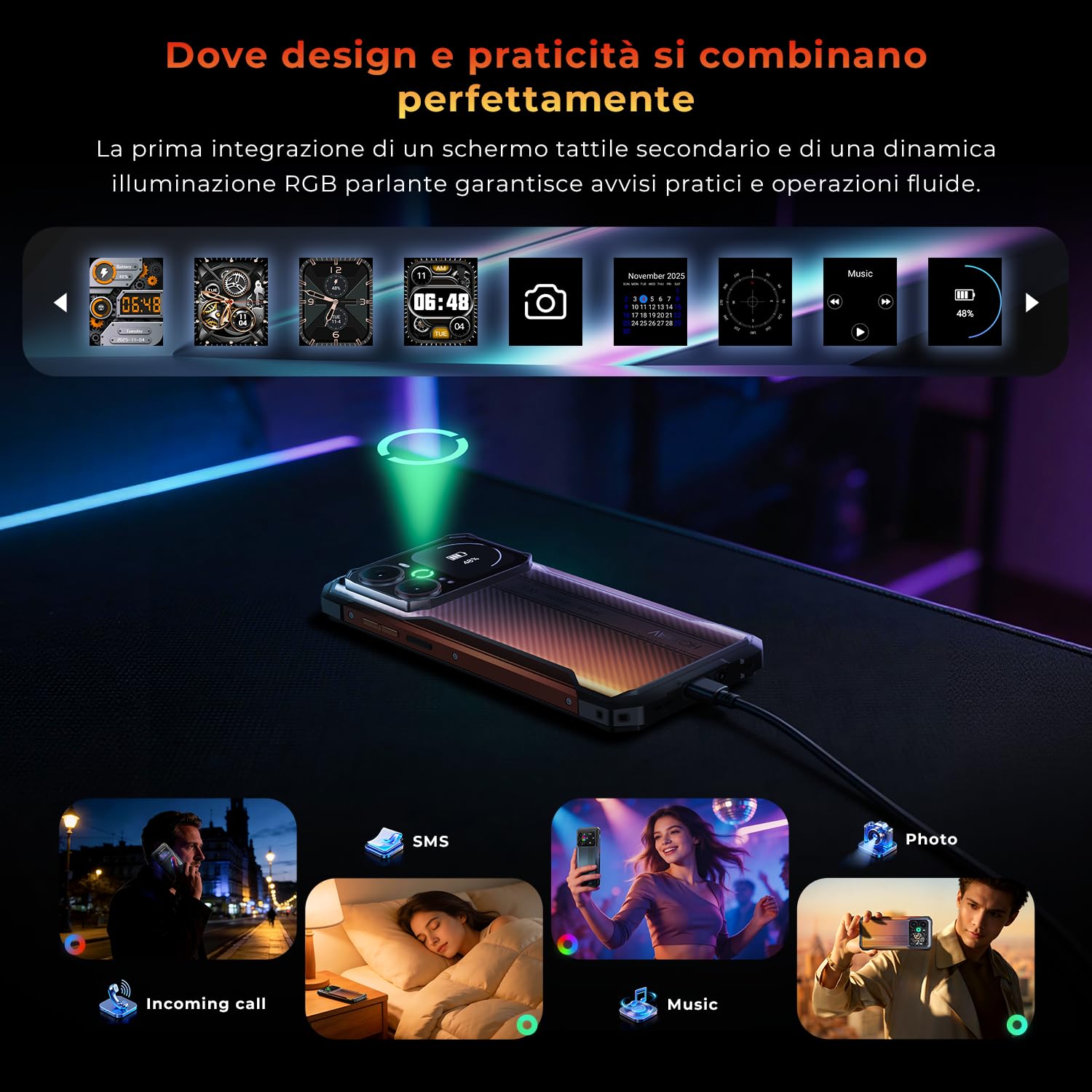 HOTWAV Cyber 18 Android 16 Rugged Smartphone 6.75" Cellulare Robusto | 20GB+256GB Telefono Indistruttibile 6200mAh 64MP+16MP, Gemini AI, NFC/Face ID/OTG/GPS/Dual SIM 4G