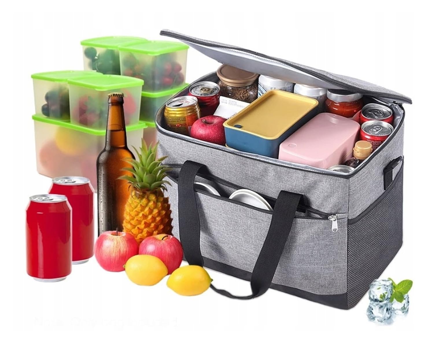 Large Cooler Bag Collapsible 30,50 Cans Insulated Cooler Bag Large Lunch Bag Ice Bag Leakproof Soft Cooler MultiPockets Portable Picnic Bag for Camping BBQ Drinks Outdoor Work