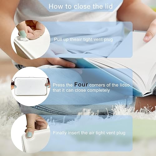 Miniatura 7 de Yalucky Bento Box - Lonchera para adultos de 54.1 fl oz con cuchara y tenedor de acero inoxidable, 2 recipientes apilables a prueba de fugas para