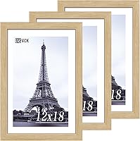 Vista 81 de VCK 8x10 Picture Frames - Black, Wide Border Solid Wood Frame, Display Photo in Horizontal and Vertical, for Home, Office, Gallery, Woodgrain