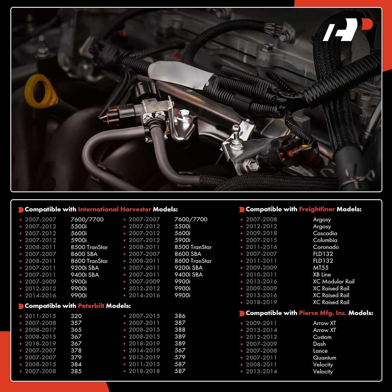 A-Premium Turbocharger Boost Sensor [4 Pins] Compatible with Volvo VNL & Crane Carrier & Freightliner & International Harvester & Mack & Oshkosh Motor Truck Co. & Pierce Mfg. Inc. & Spartan Motors