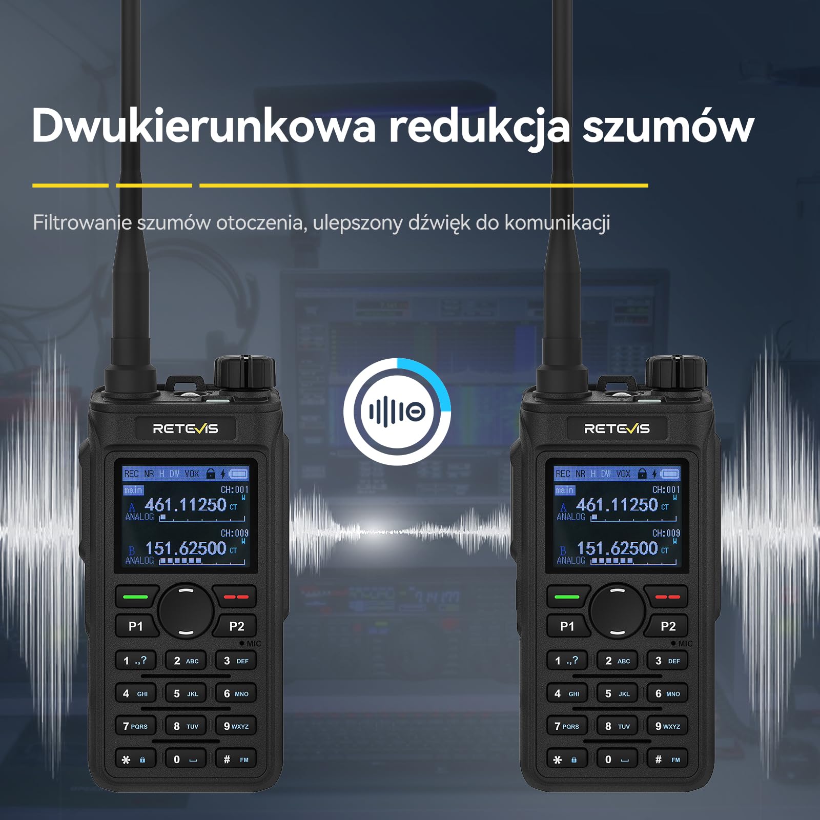 Retevis C62 Przenośne Radio, Akumulatorowe Ham Radio, Walkie-talkie o Dużym Zasięgu, 2000mAh, do Restauracji, Hoteli, Supermarketów (opakowanie 1 szt)