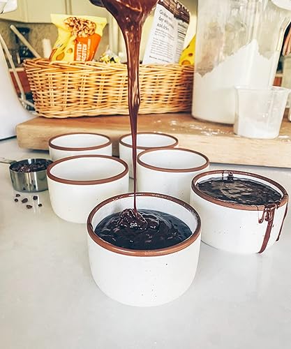 Miniatura 7 de Mora - Juego de 6 moldes de cerámica, 6 onzas, platos pequeños para horno, aptos para horno, para pudín personal, crema brulee, souffle, salsa para