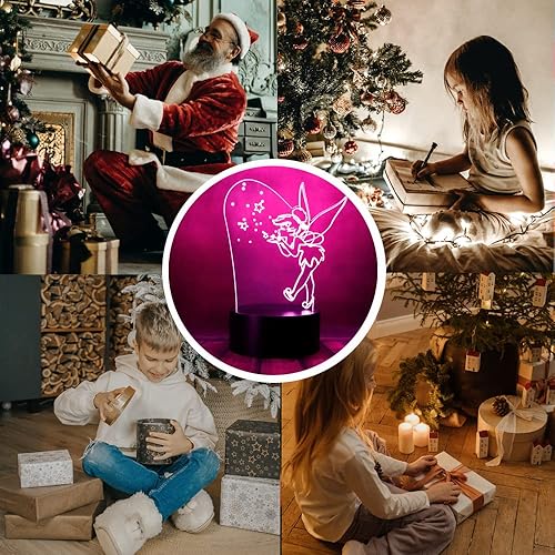 Miniatura 4 de Magic Elf Tinker Bell Miss Bell Rare Peter Pan Snowflake Tinkerbell Anime Character 3D LED Visual Luz nocturna para dormir con control remoto 16