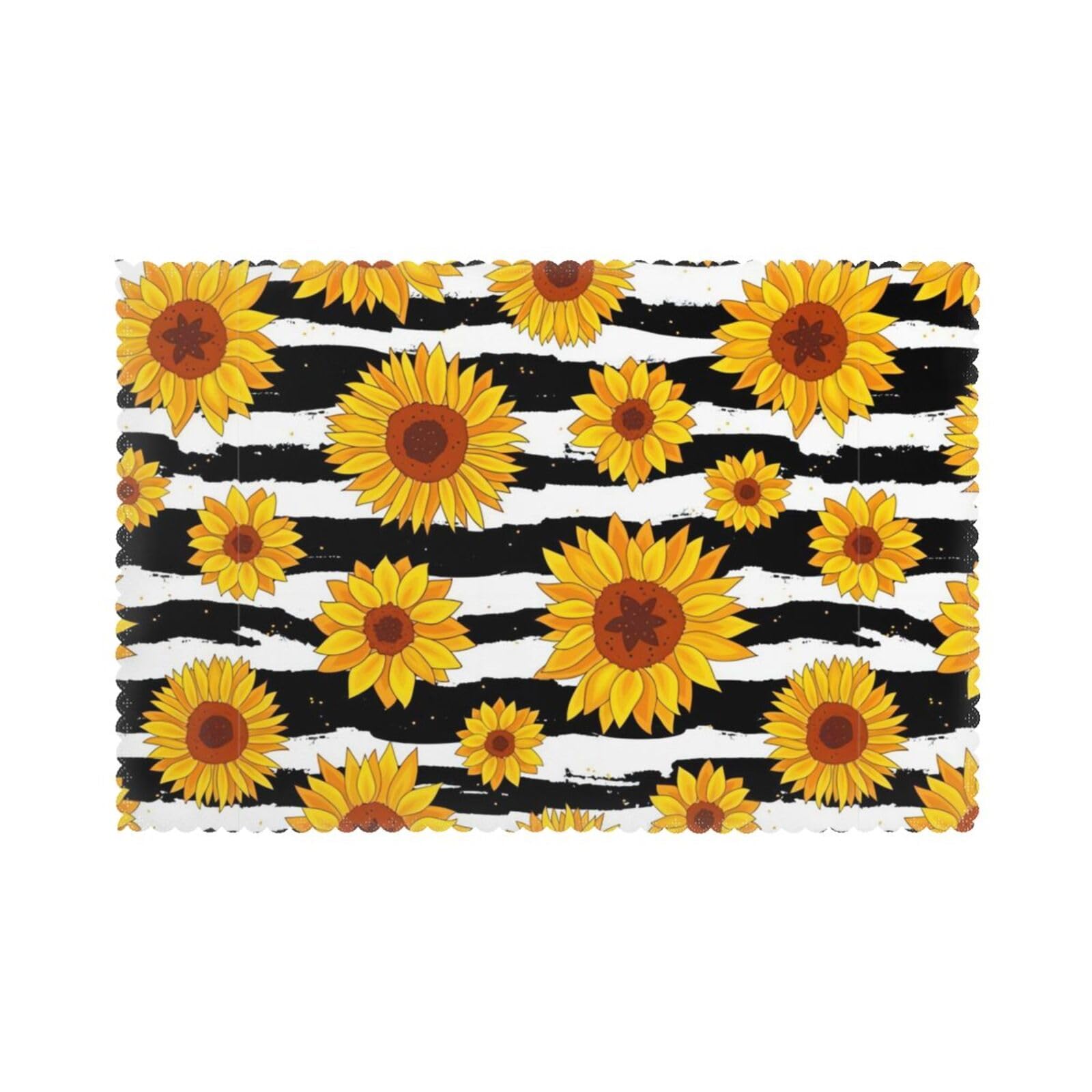 YYHHAOFA Sunflowers Prints Placemats Set of 6 12x18in – A Thoughtful Housewarming Gift for Stylish Hosts