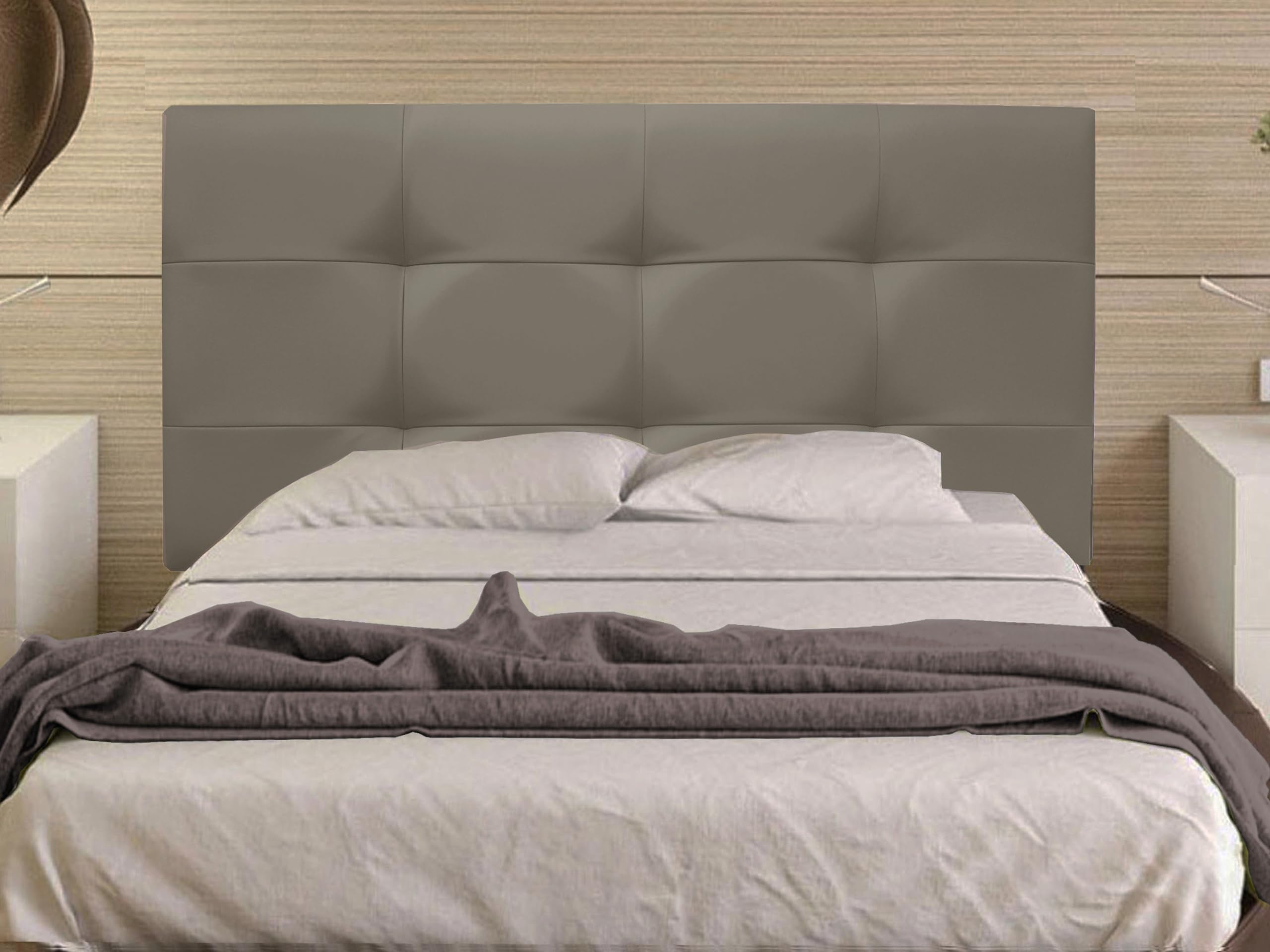 ONEK-DECCO Cabecero Mod. Big Tennessee tapizado en Polipiel de Dormitorio Medidas cabecero de Cama niño, Juvenil y Matrimonio Cabezal, tapizado, Acolchado (150x70, Arena)