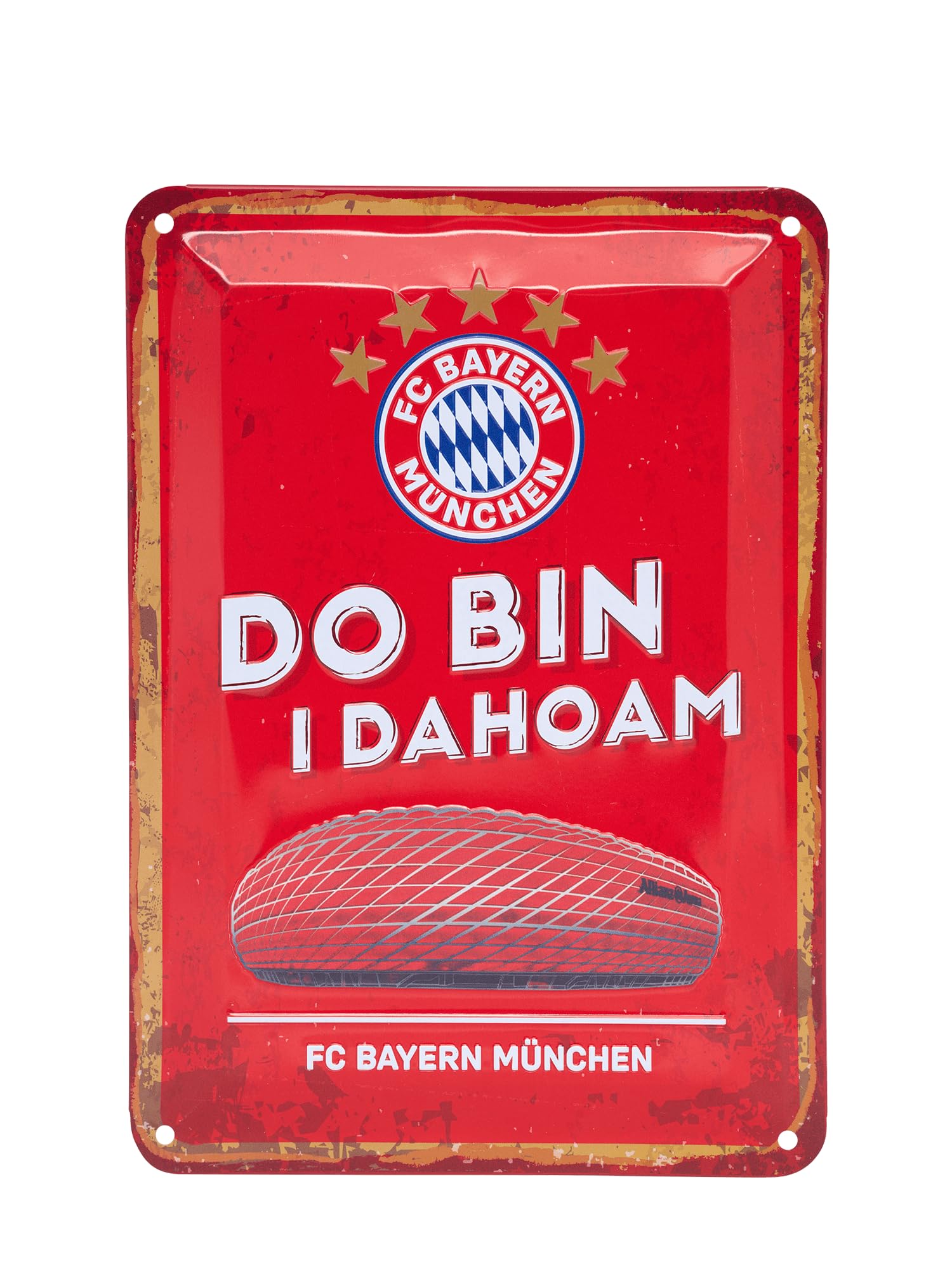 FC Bayern München Lot de 2 plaques en métal - Rouge