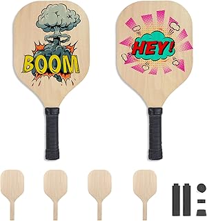 6 Pack Sublimation Blanks Pickleball Paddles, 7.3" x 15.5" Double Sided Printable Pickleball Paddles Plywood 0.39 Inch Thickness for Outdoor Sport Casual Court Play