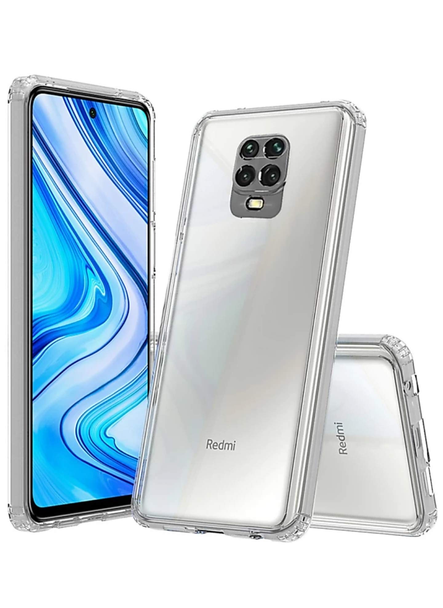 Just Click Silicone Back Cover Case for Mi Redmi Note 9 Pro/Note 9 Pro Max/Poco M2 Pro with Perfect Camera Cuts, Dust Plug, Cushioned and Shockproof Edges (Transparent)