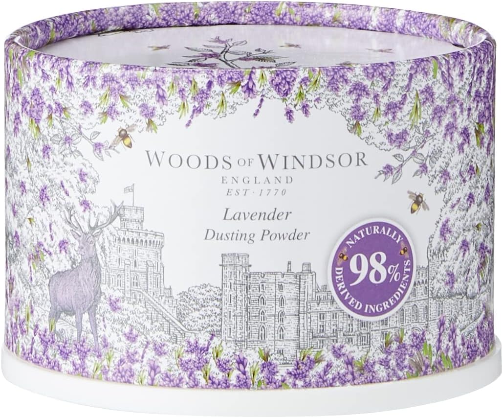 Woods Of Windsor Lavender Body Dusting Powder With Puff for Women, 3.5 Ounce