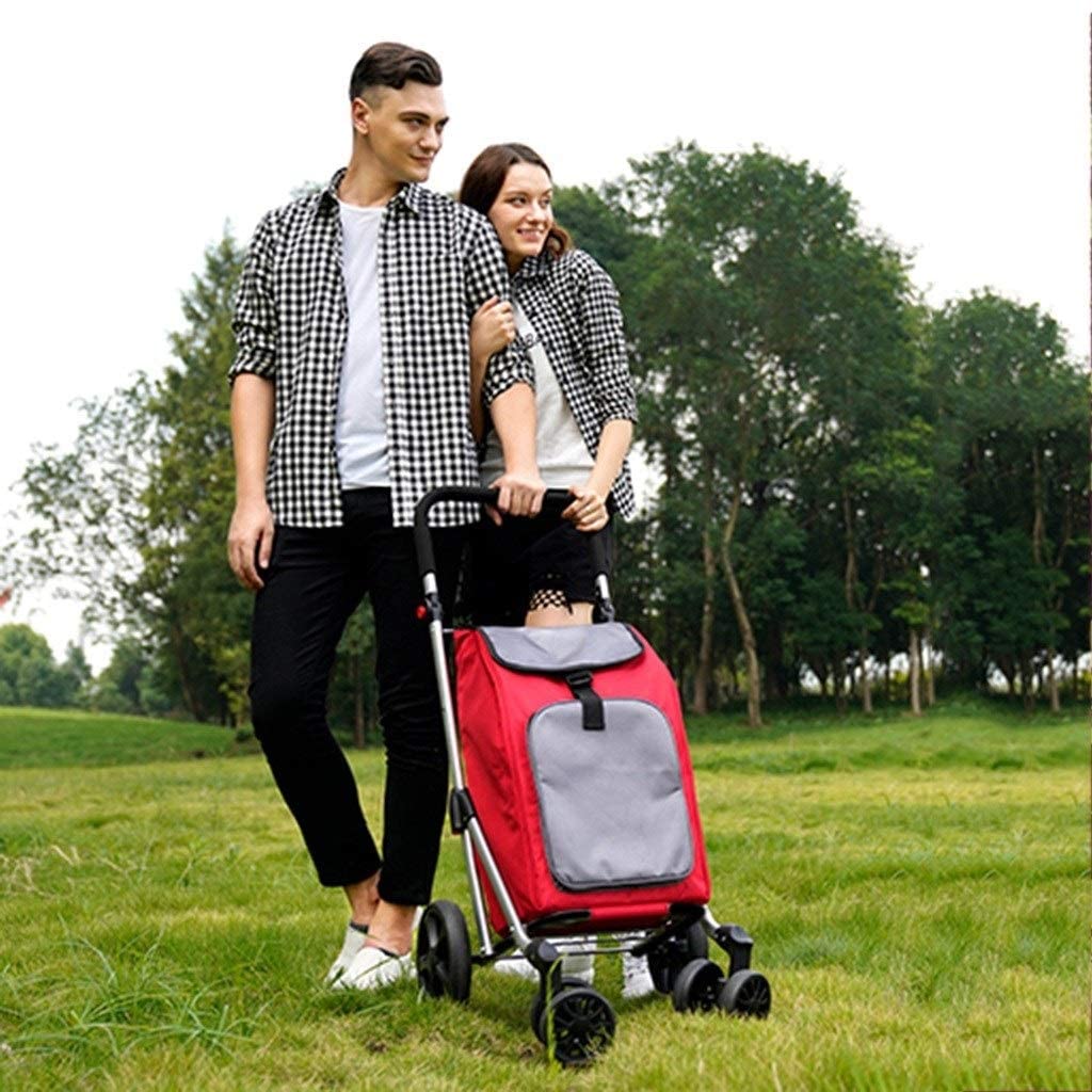 Carrelli elevatori Carrello Home Pull Cargo Pull Cart Carrello a Sei Ruote Carrello Rosso Portatile Carrello da Viaggio Carrello per supermercati Carrello per Auto