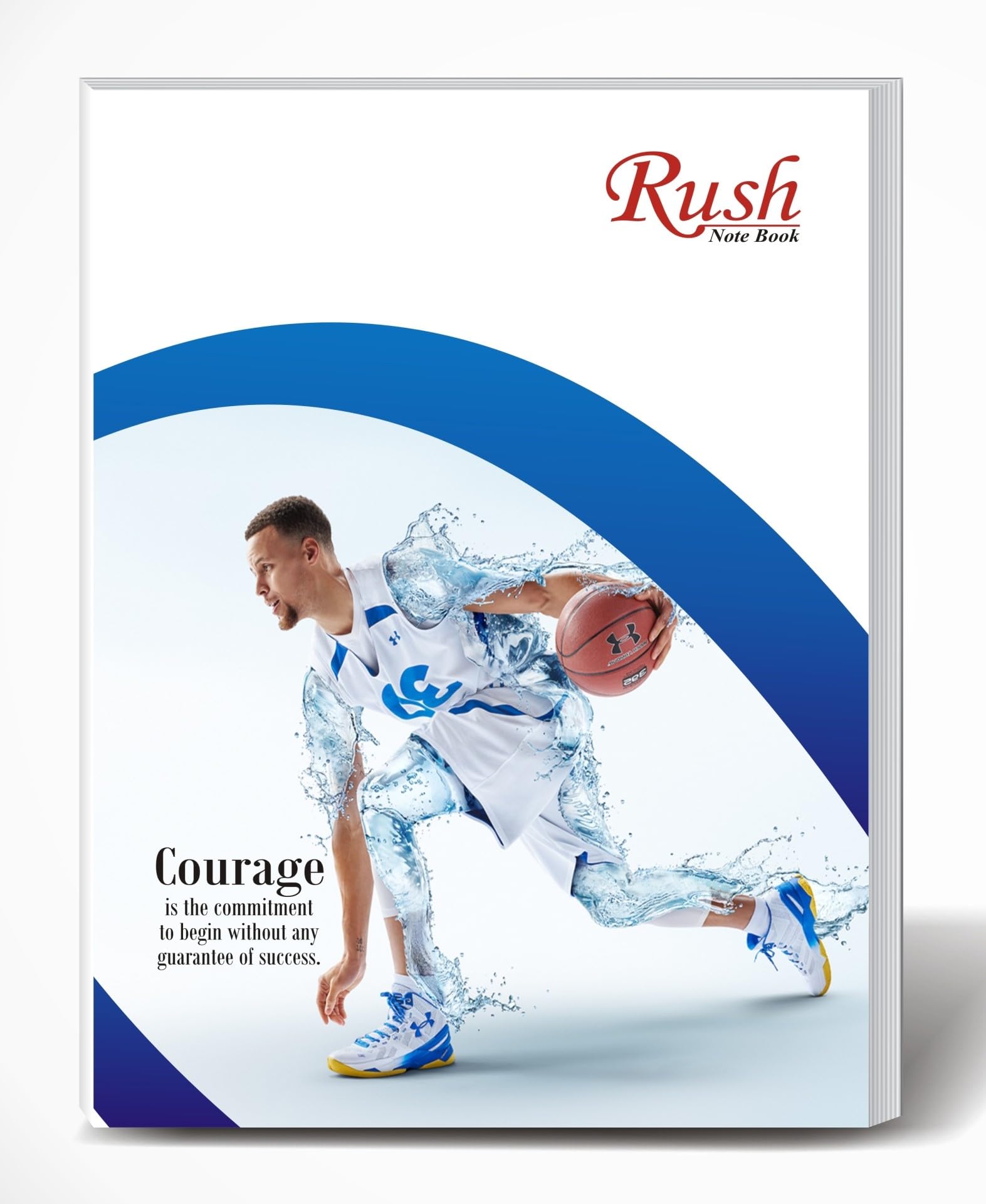 Rush - Quaderni 3 in 1, 120 pagine, confezione da 4, per studenti, a righe singole, quattro righe e quadretti, 24 x 18 cm