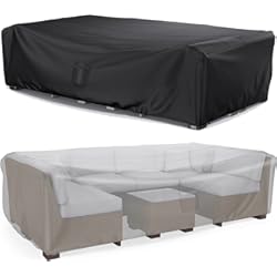Mrrihand Funda Muebles Jardín Impermeable 250x210x90cm, Funda Sofa Jardín Exterior 600D Tela Oxford con Revestimiento de PU, Funda Mesa Jardín con Salida de Aire para Mesas y Sillas, Sofás
