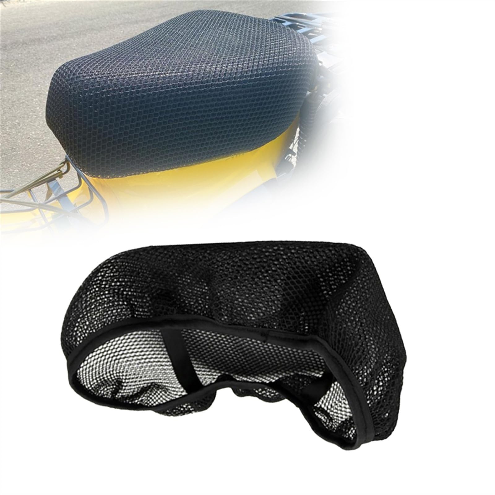 Coussin de siège en maille nid d'abeille 3D contre la selle brûlante de moto Trail 125