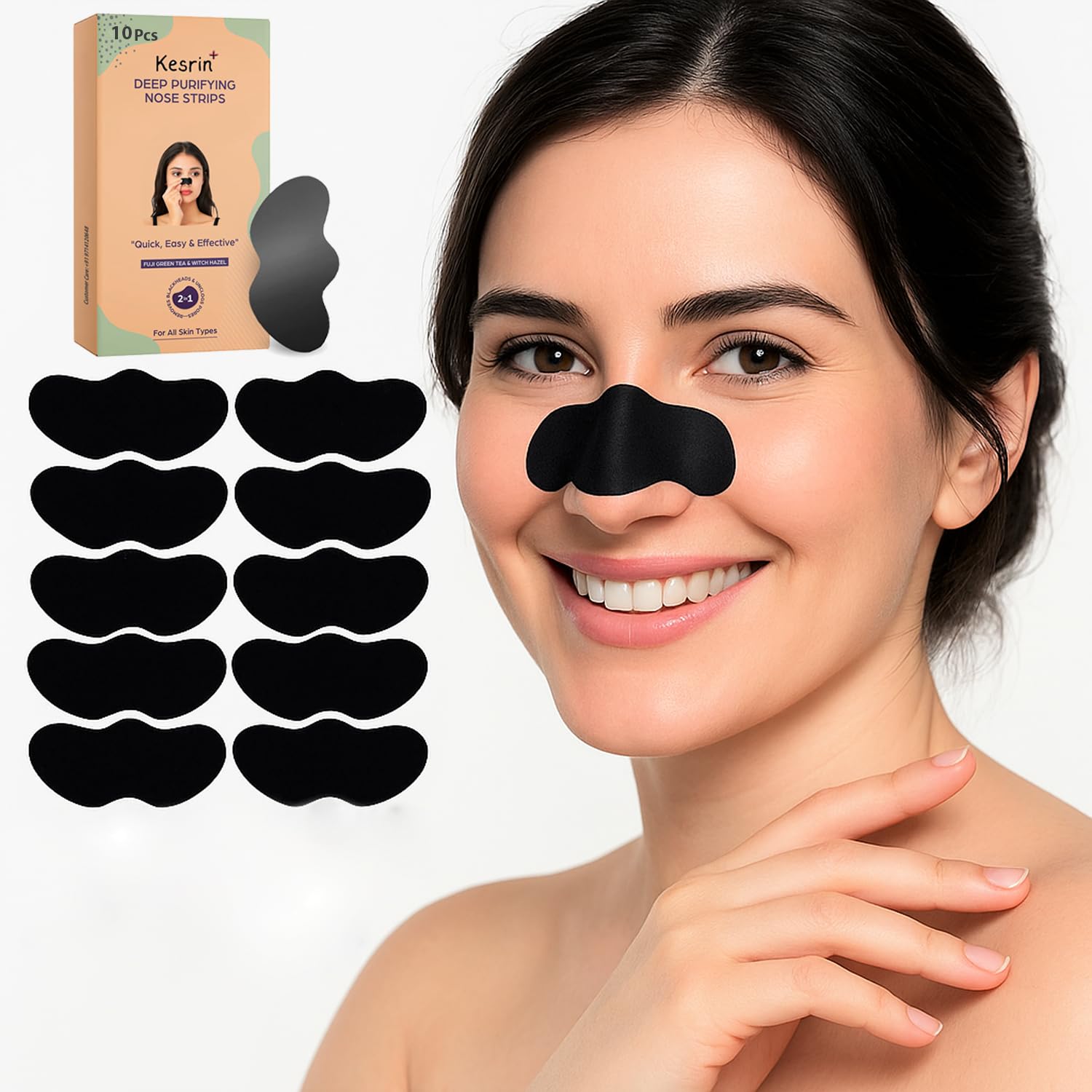 JYOSA Charcoal Purifying Nose Strips for Men & Women | Pore Cleansing Nasal Patch | Helps Unclog Pores & Reduce Dirt and Oil (Pack of 10)-image-35
