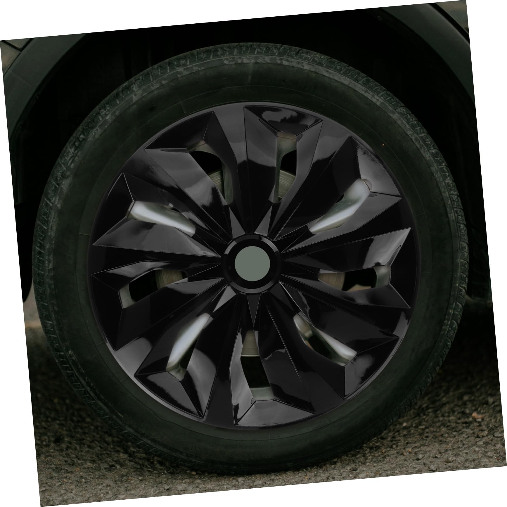 Didiseaon Copricerchi Nero Opaco per Ruote Auto da 15 Pollici in Pp, Coprimozzo Elegante e Resistente, Facile da Installare per Esterni Auto Stile Casuale