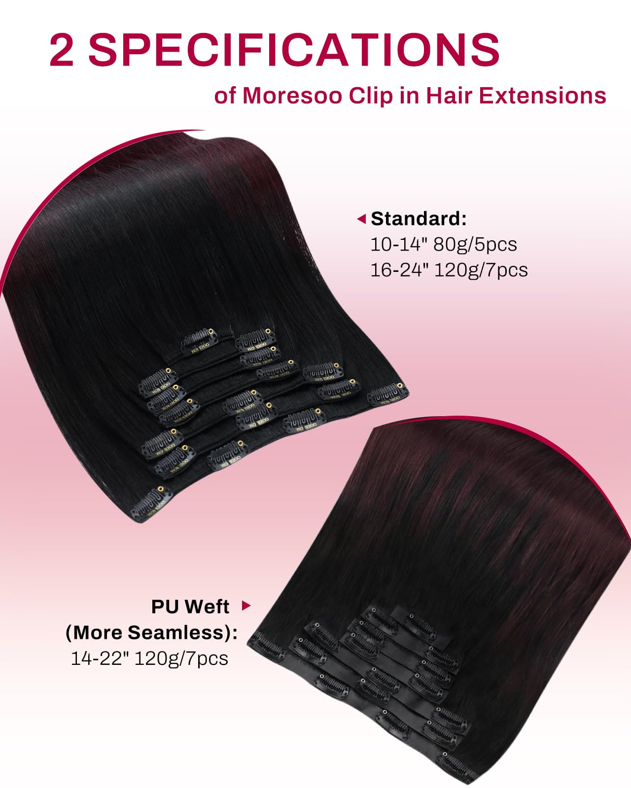 Moresoo Clip in Hair Extensions Real Human Hair Balayage Medium Brown and Blonde Real Hair Extensions Clip in Human Hair for Women Full Head 22 Inch 7pcs/120g #4/6/613 — view 158