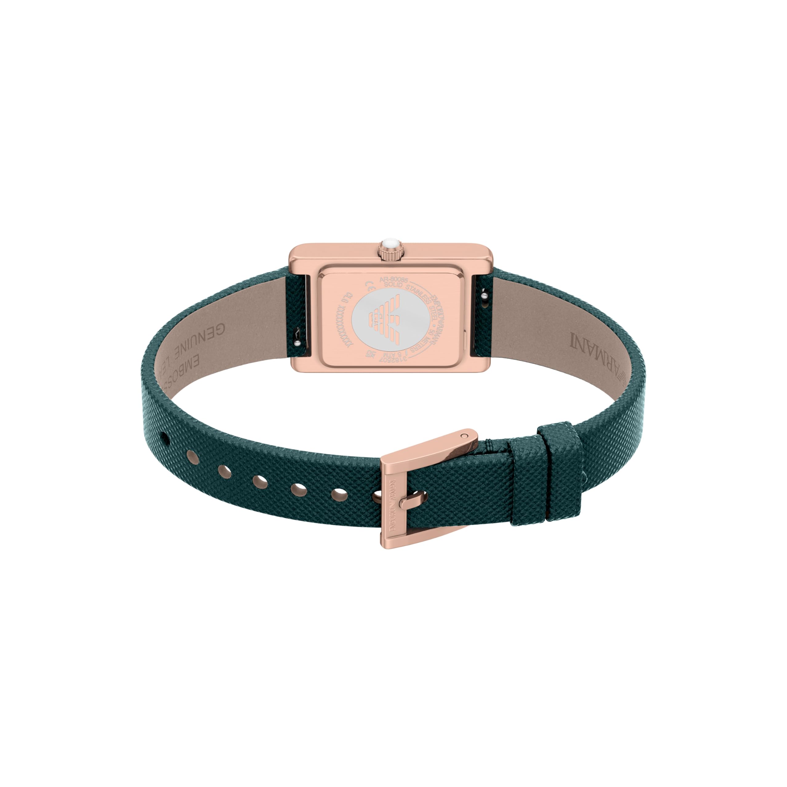 Emporio Armani Mujer Reloj de 32MM de Acero Inoxidable Tono Oro Rosa, AR80085SET