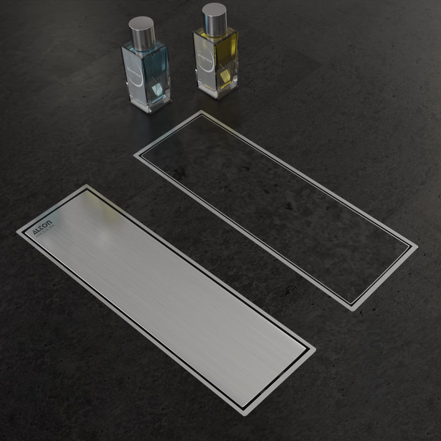 ALTON ALD1015, SS-304 Grade, 12-INCH, Tile Insert Bathroom Shower Channel Floor Drain with Cockroach Trap, Matte