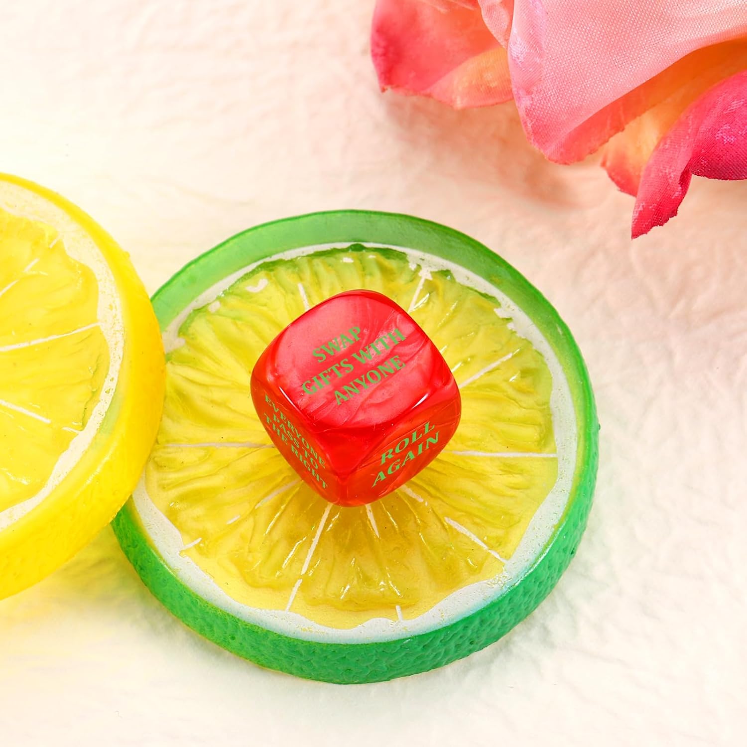 Santa Swap Gift Exchange Dice, Roll Dice Christmas Game, Exchange Game Santa Swap Dices, White Elephant Gifts Dices Christmas Games for Family Party, Christmass Stocking Stuffers for Adults Women