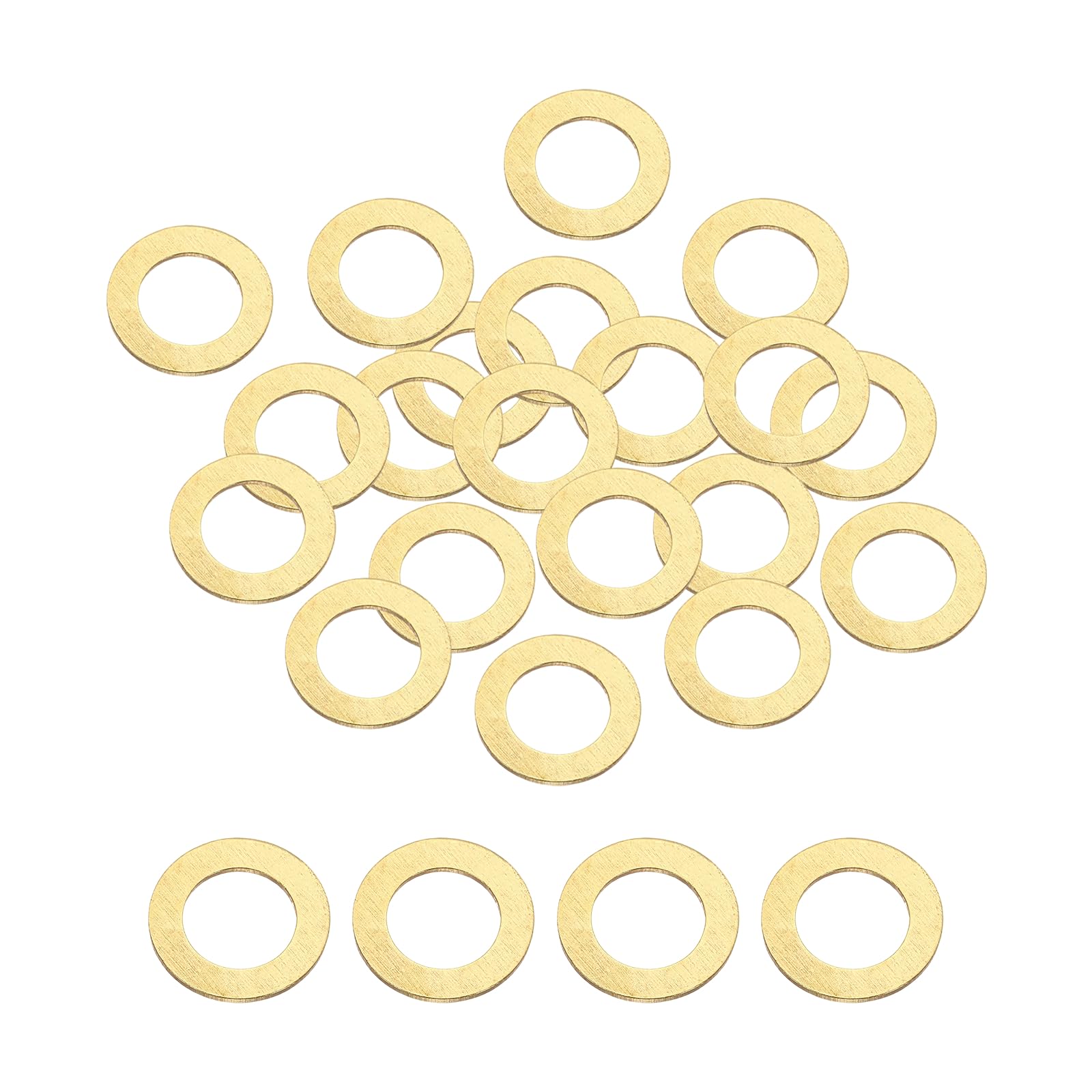 PATIKIL M12 Flat Washers, 36PCS 20mm OD 0.8mm Thick Brass Ring Thin Flat Spacers Metal Sealing Gasket Ring for Screw Bolt Faucets Hose