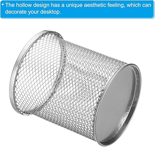 Miniatura 4 de PATIKIL Soporte de malla para bolígrafos, paquete de 2 soportes para lápices, cesta para lápices, organizador de casilleros de tazas, soporte