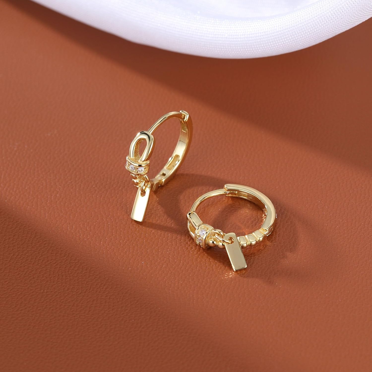 Reffeer Solid 925 Sterling Silver Minimalist Hoop Earrings for Women Teen Girls CZ Hoop Earrings Cartilage Helix Hoop Earrings Huggie - Image 4