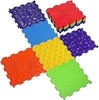 Maitys 7-Piece Sensory Mats for Autism - Textured Orthopedic Puzzle Play Mats for Indoor Sensory Room Stimulation