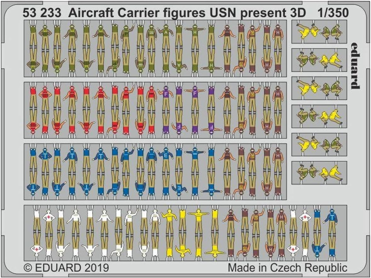 Eduard 53233 Modern US Navy Carrier Figures 1/350 Scale Color Photoetch 3D