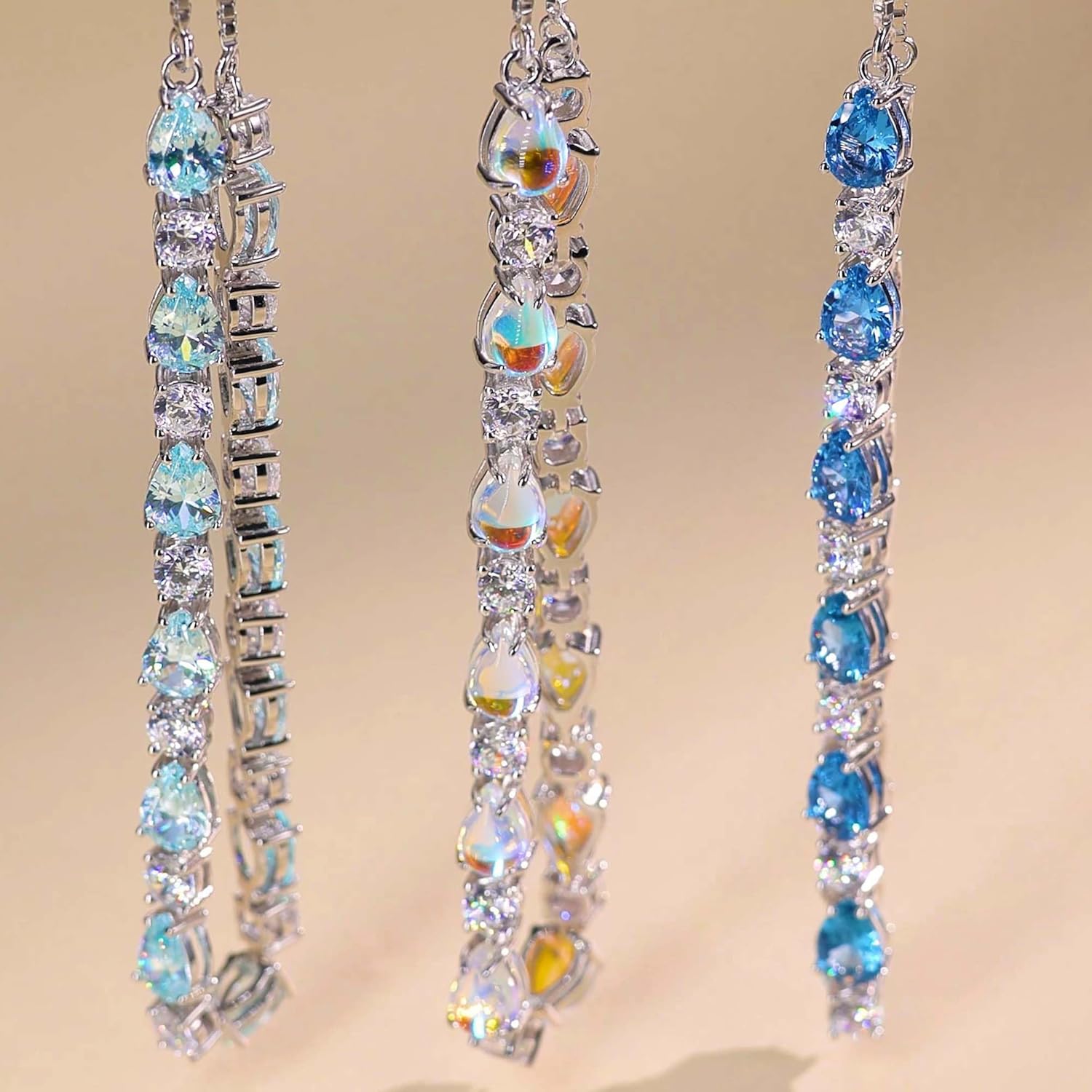 FANCIME Shine of Tears Birthstone Tennis bolo Bracelets Sterling Silver Tennis Bracelets Charm Fine Jewelry Birthday Gifts for Women Mom - Image 5