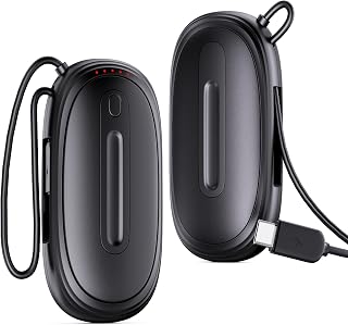 Hand Warmers Rechargeable 2 Pack, AI Smart 1s Fast Heated to Level 5, 24 Hour Dual-Sided Safety Long Heat, Electric Hand Warmers with Type-C Cable, Hunting Ski Camping Gifts