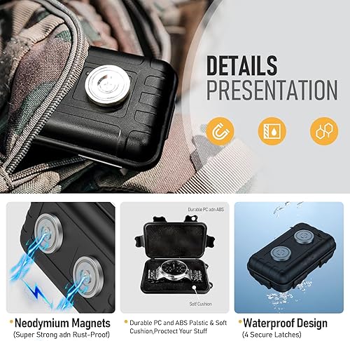 Miniatura 4 de MAILADA (actualizado) 2 llaveros magnéticos debajo del automóvil, oculta una llave debajo del automóvil, llavero magnético, caja magnética para