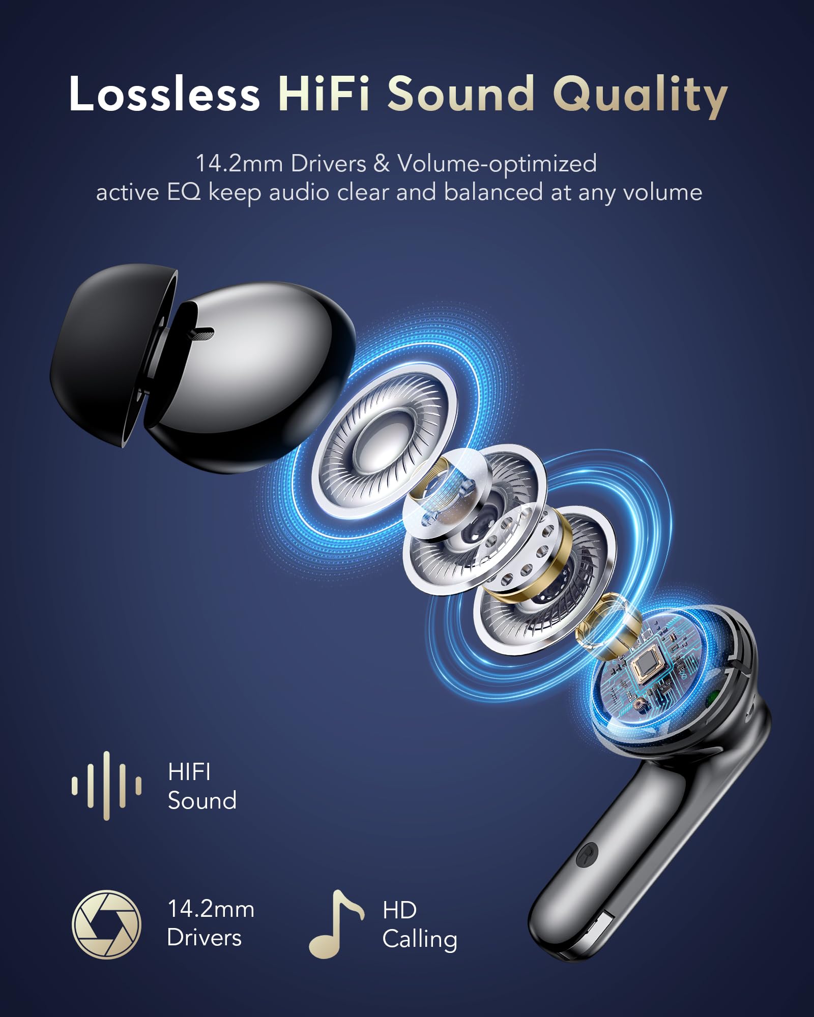 AI Translation Earbuds Real Time,188 Languages Accents Translator 36H Playtime 3-in-1 Translation Earphones 4 ANC Mic for Audifonos Traductores Inglés Español,translating earbuds for Travel & Learning — view 7