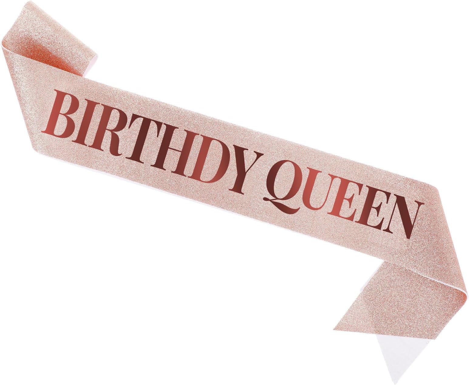 Rose Gold Birthday Queen Sash for Women Girls Gold Glitter Birthday Sash for Women's Birthday Party