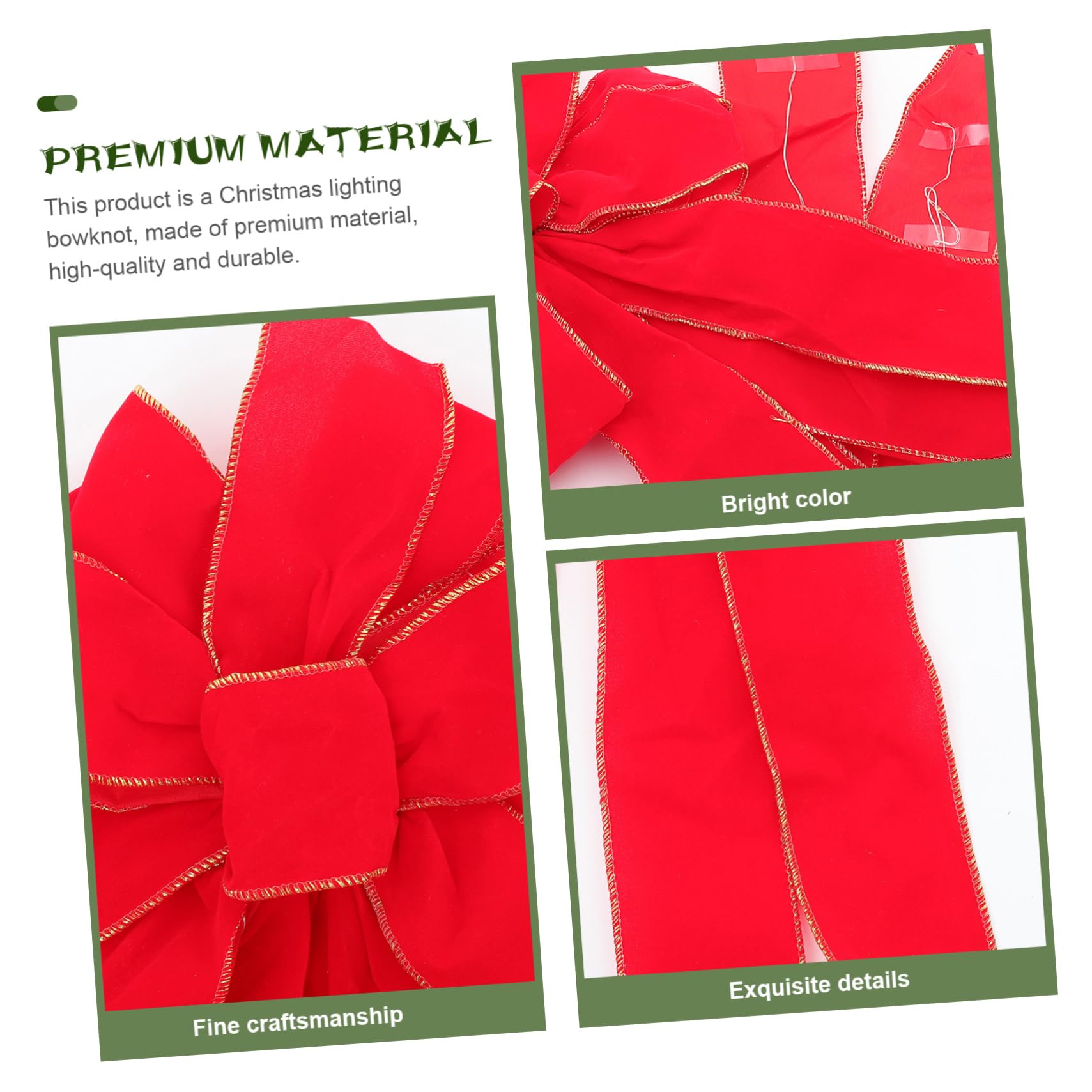 IMIKEYA 3 Stück Weihnachtsschleife Weihnachtsbaumschmuck Weihnachtsbaumspitze Schleife Weihnachtsbaumanhänger Weihnachten Große Schleife Weihnachtsbaumschleife Leuchtende Schleife