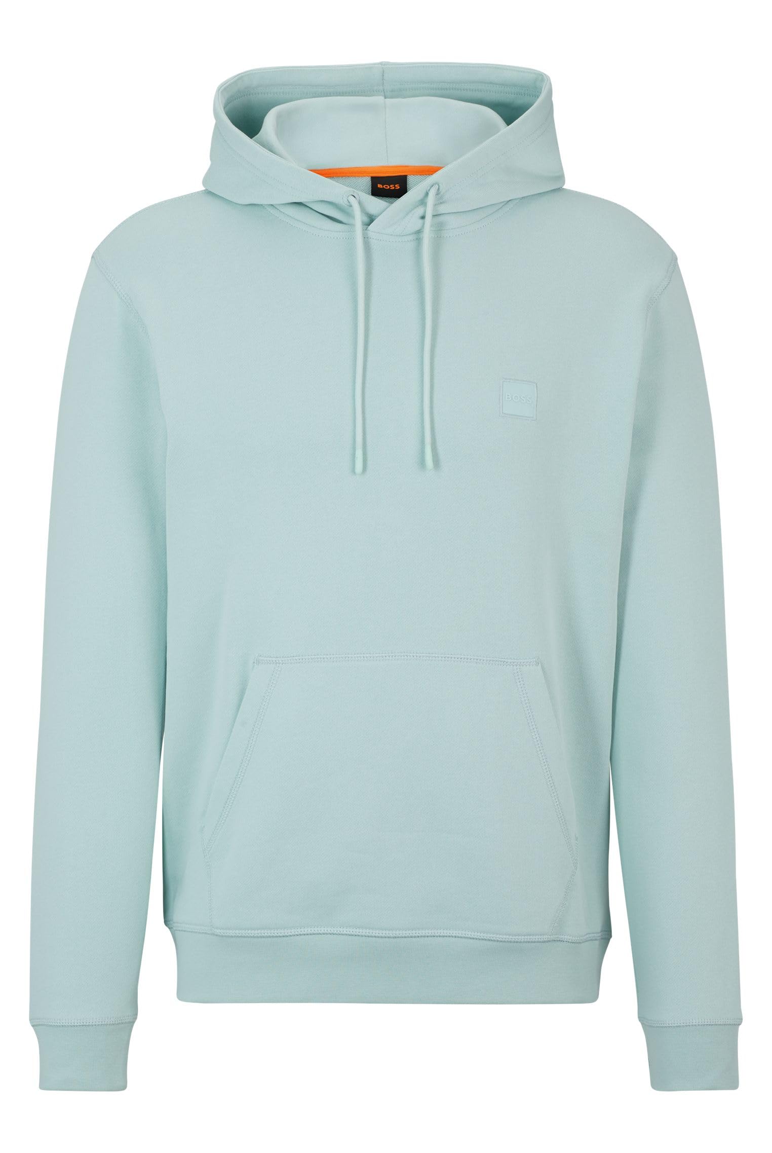 BOSS Mens Logo Patch Hoodie Turquoise/Aqua XL